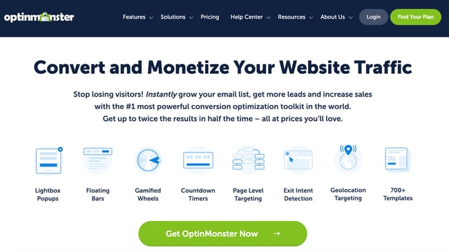 OptinMonster landing page